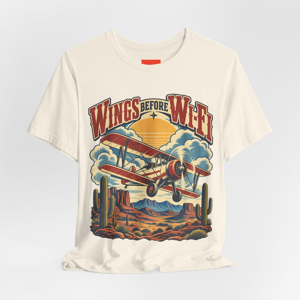 Wings Before Wi-Fi Funny Aviation T-Shirt