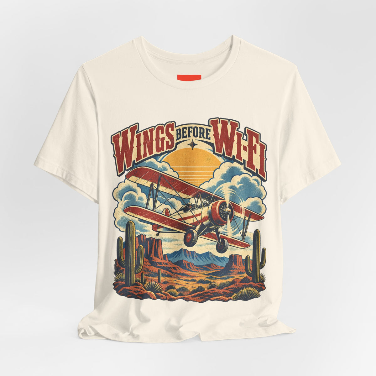 Wings Before Wi-Fi Funny Aviation T-Shirt