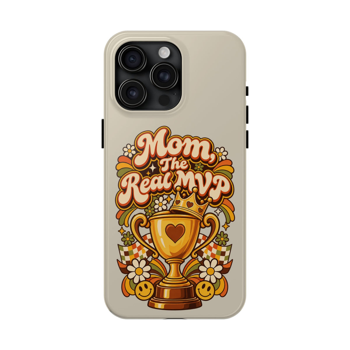 Phone Case — "Mom The Real MVP" Retro Trophy Design