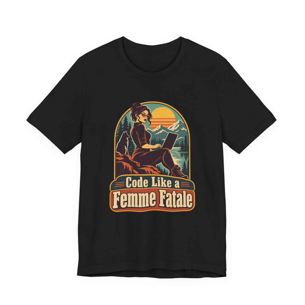Code Like a Femme Fatale Funny Programmer T-Shirt