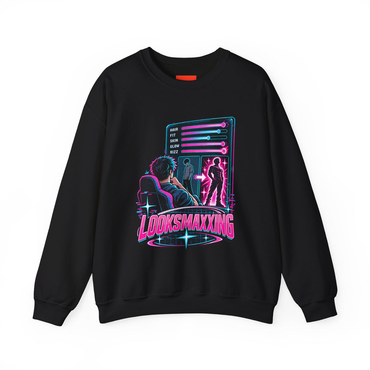LOOKSMAXXING Funny Y2K Graphic Sweatshirt