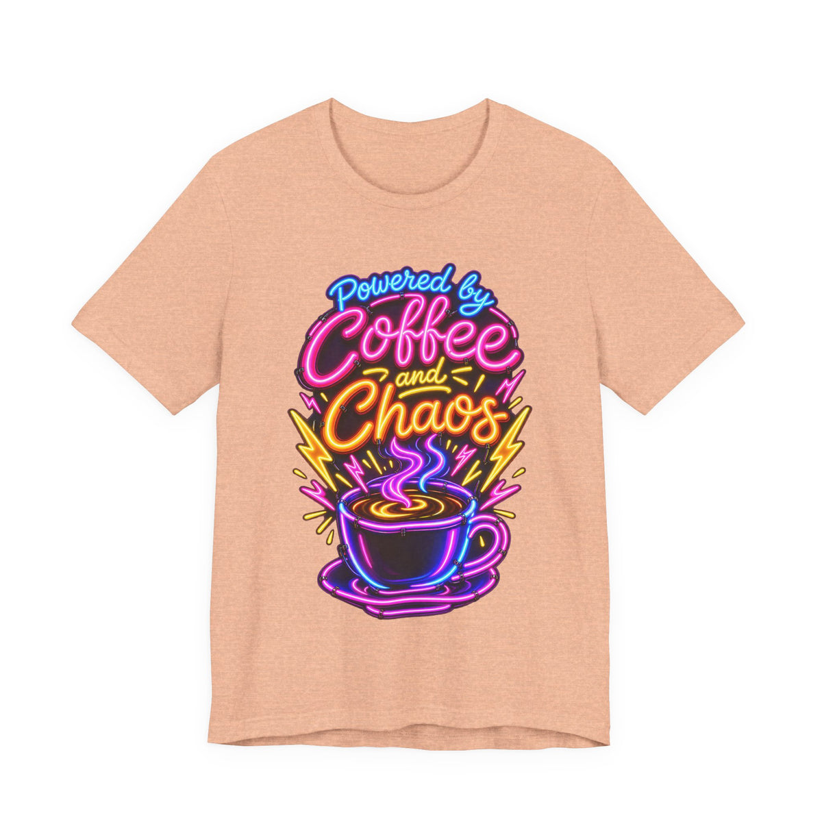 Powered by Coffee and Chaos Funny Nurse T-Shirt
