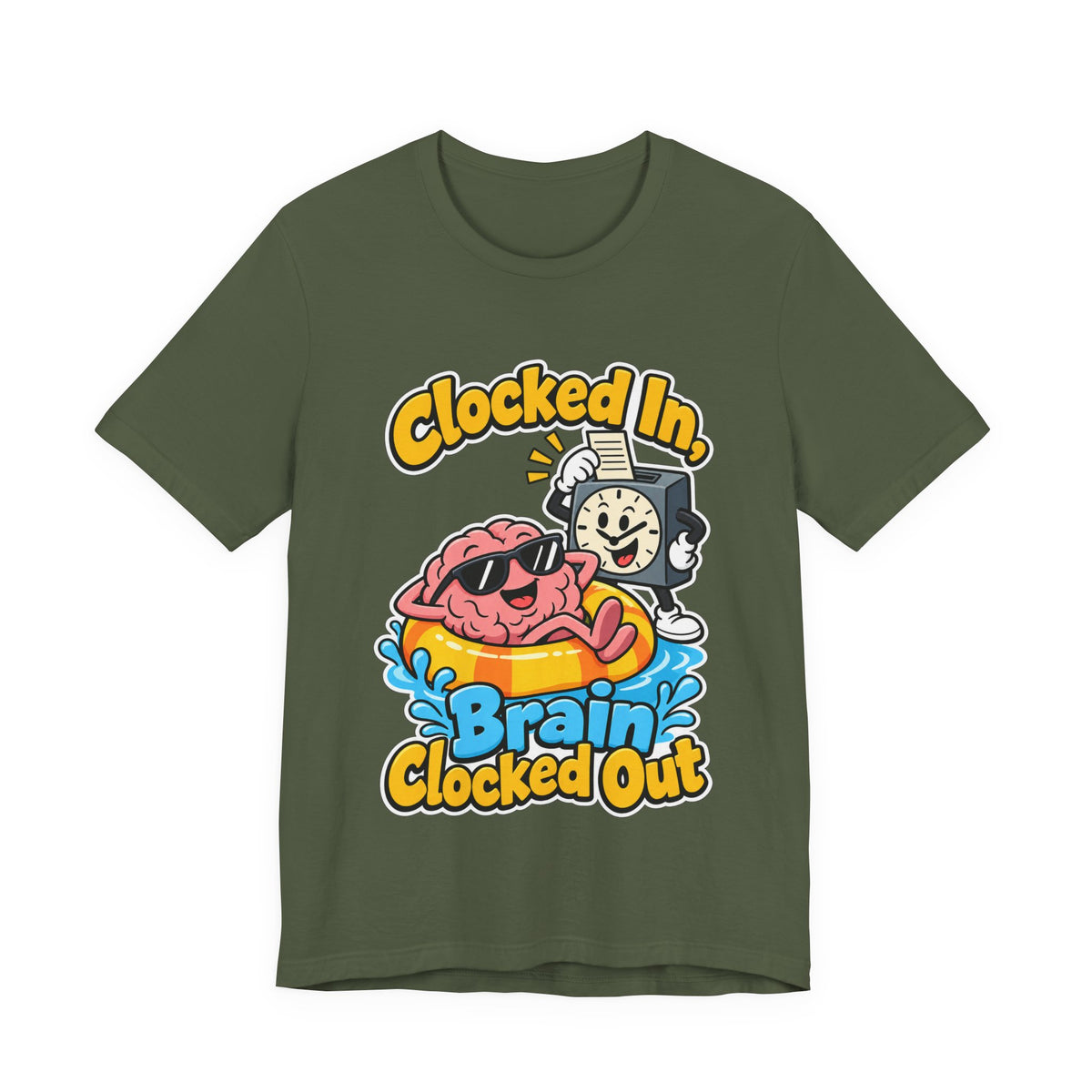 Clocked In, Brain Clocked Out Funny Nurse T-Shirt
