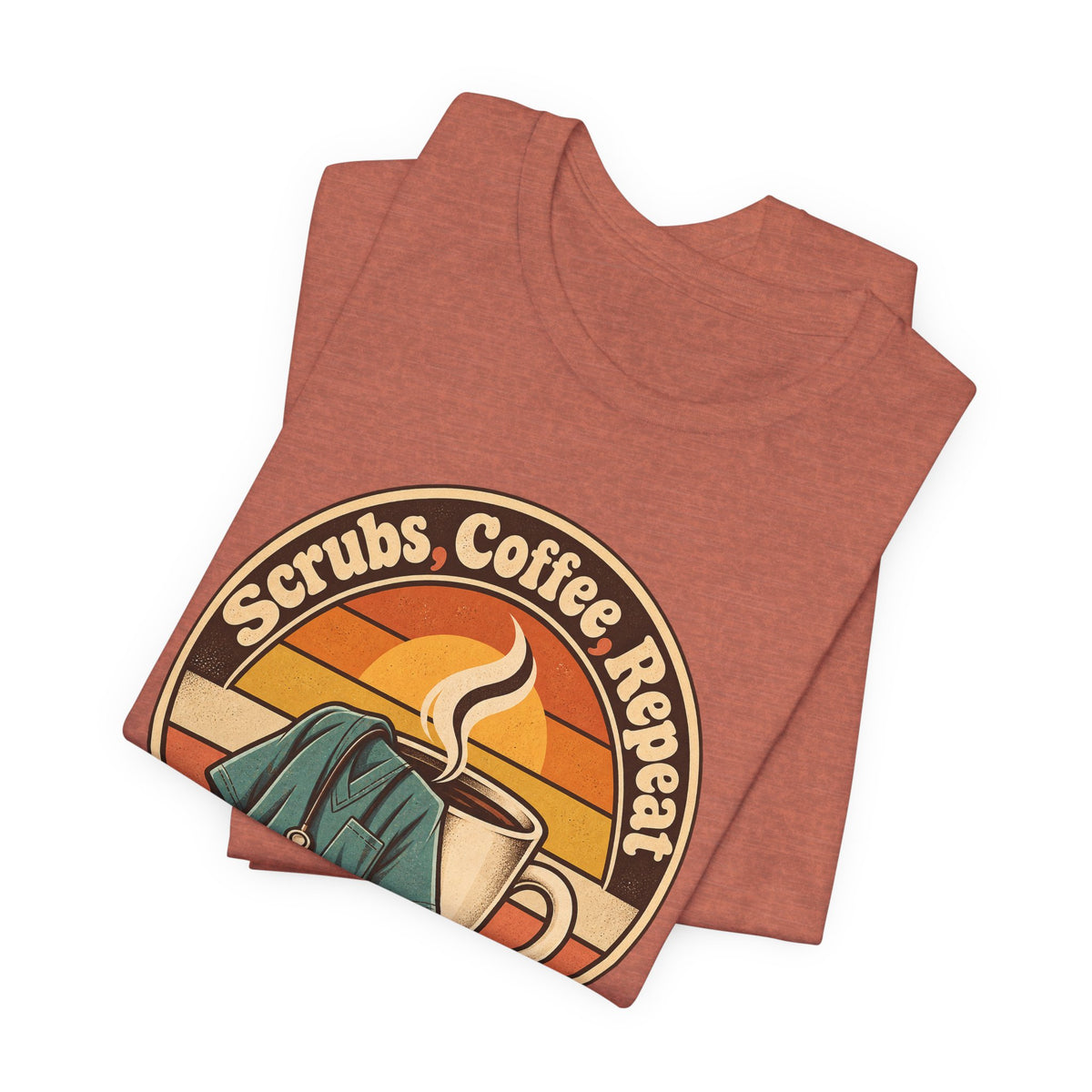 Scrubs, Coffee, Repeat Funny Nurse T-Shirt