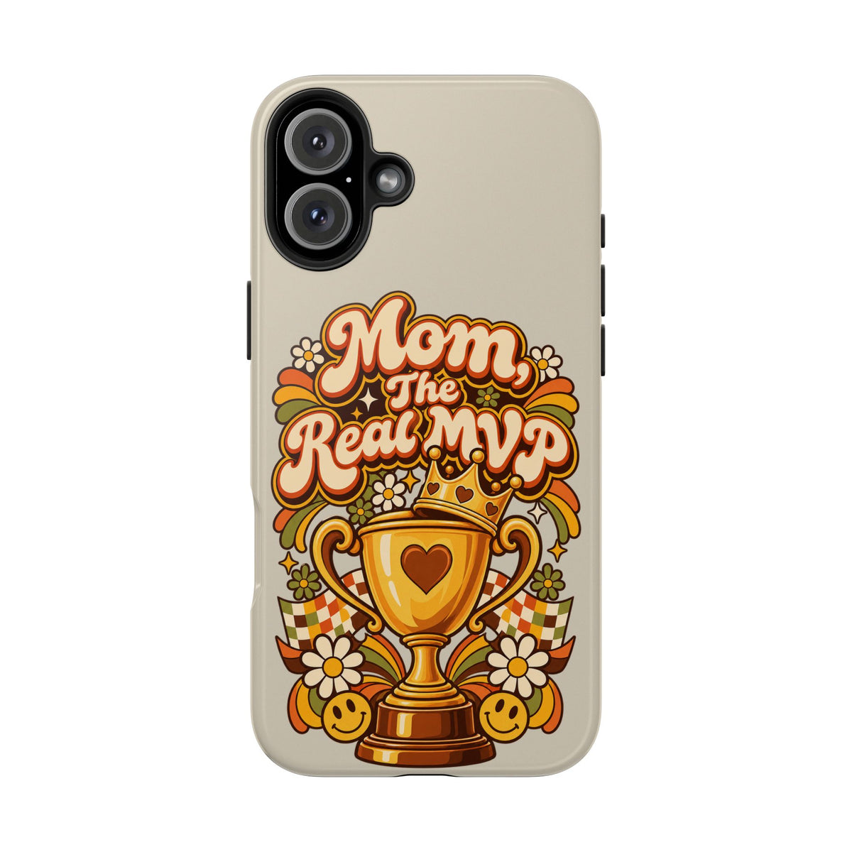 Phone Case — "Mom The Real MVP" Retro Trophy Design