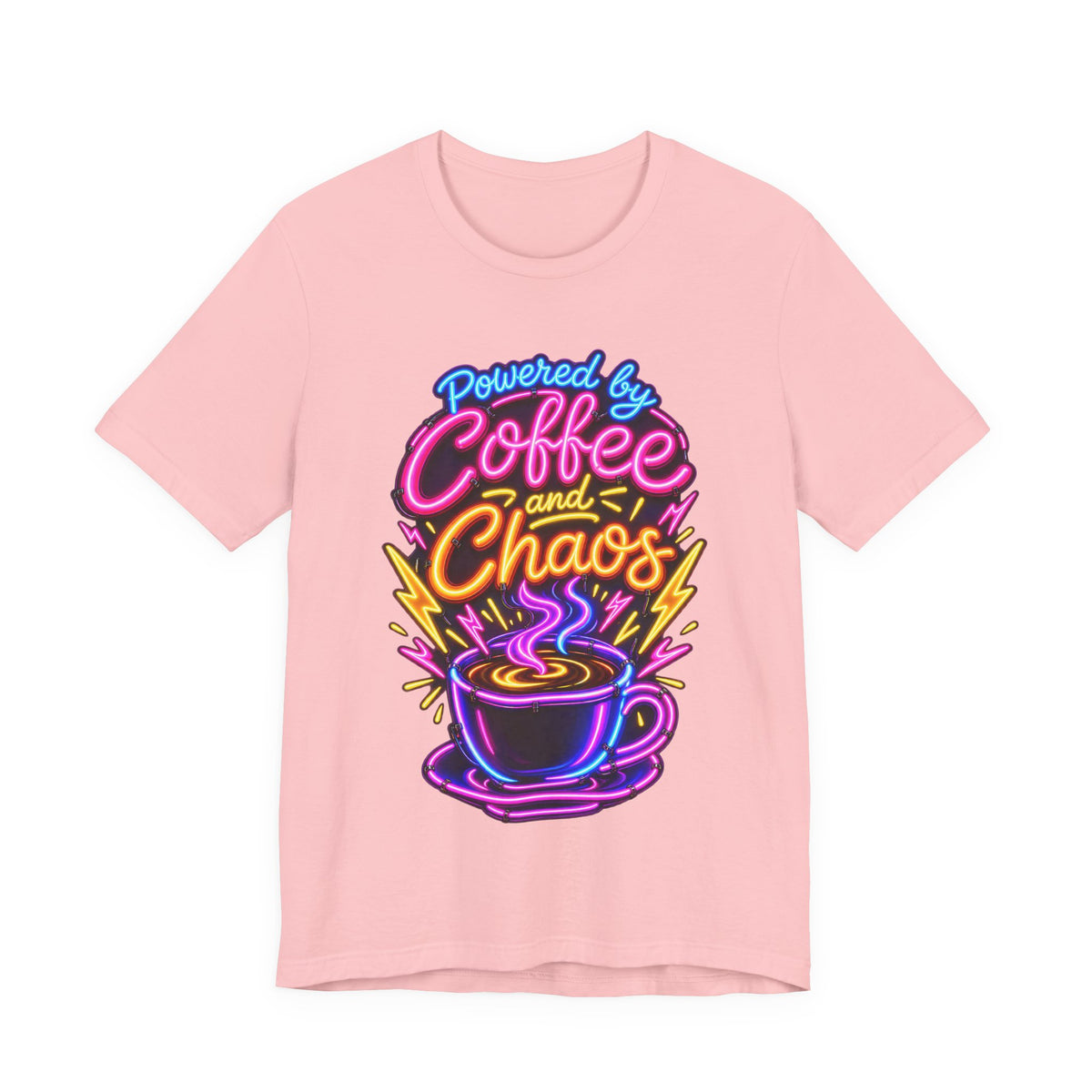 Powered by Coffee and Chaos Funny Nurse T-Shirt