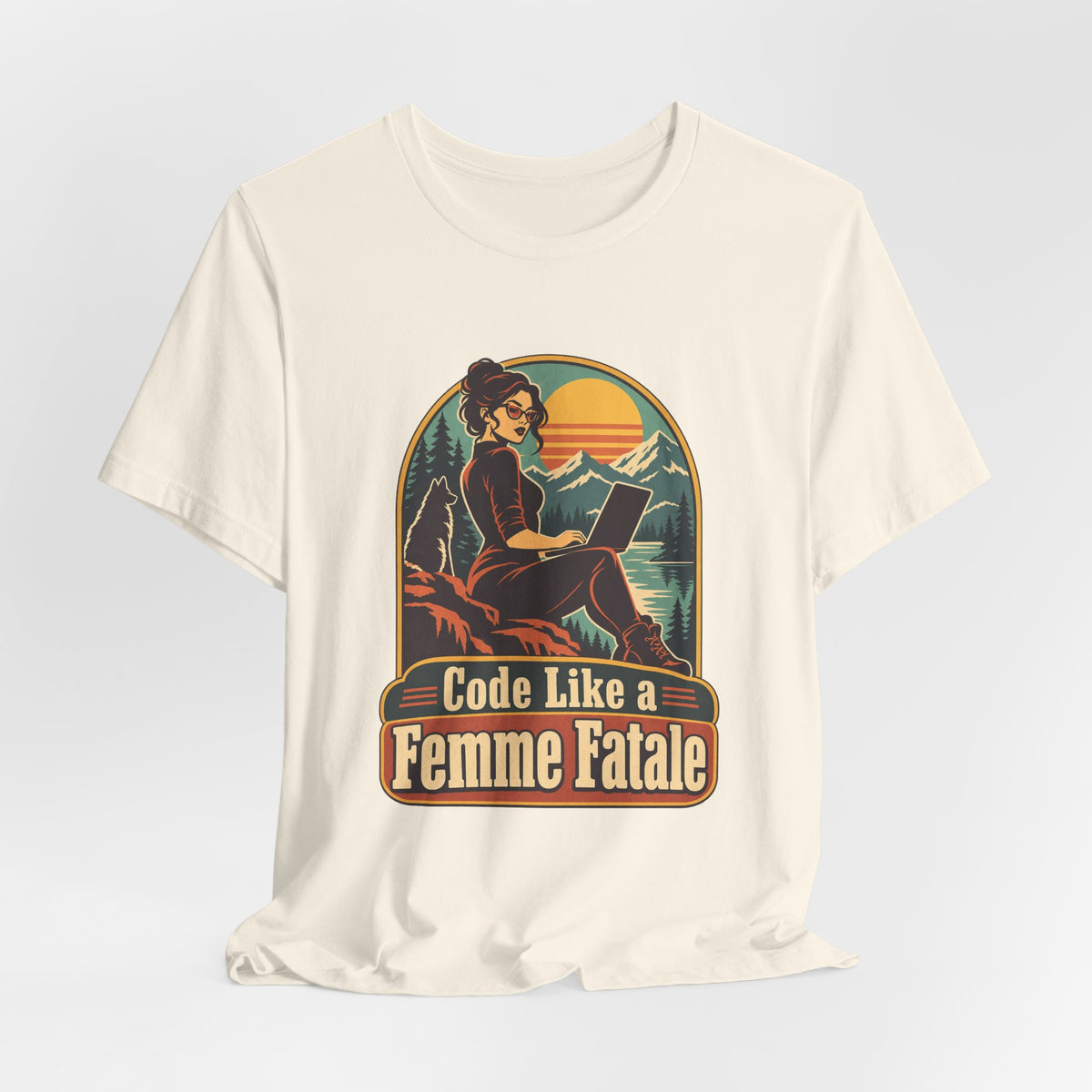 Code Like a Femme Fatale Funny Programmer T-Shirt