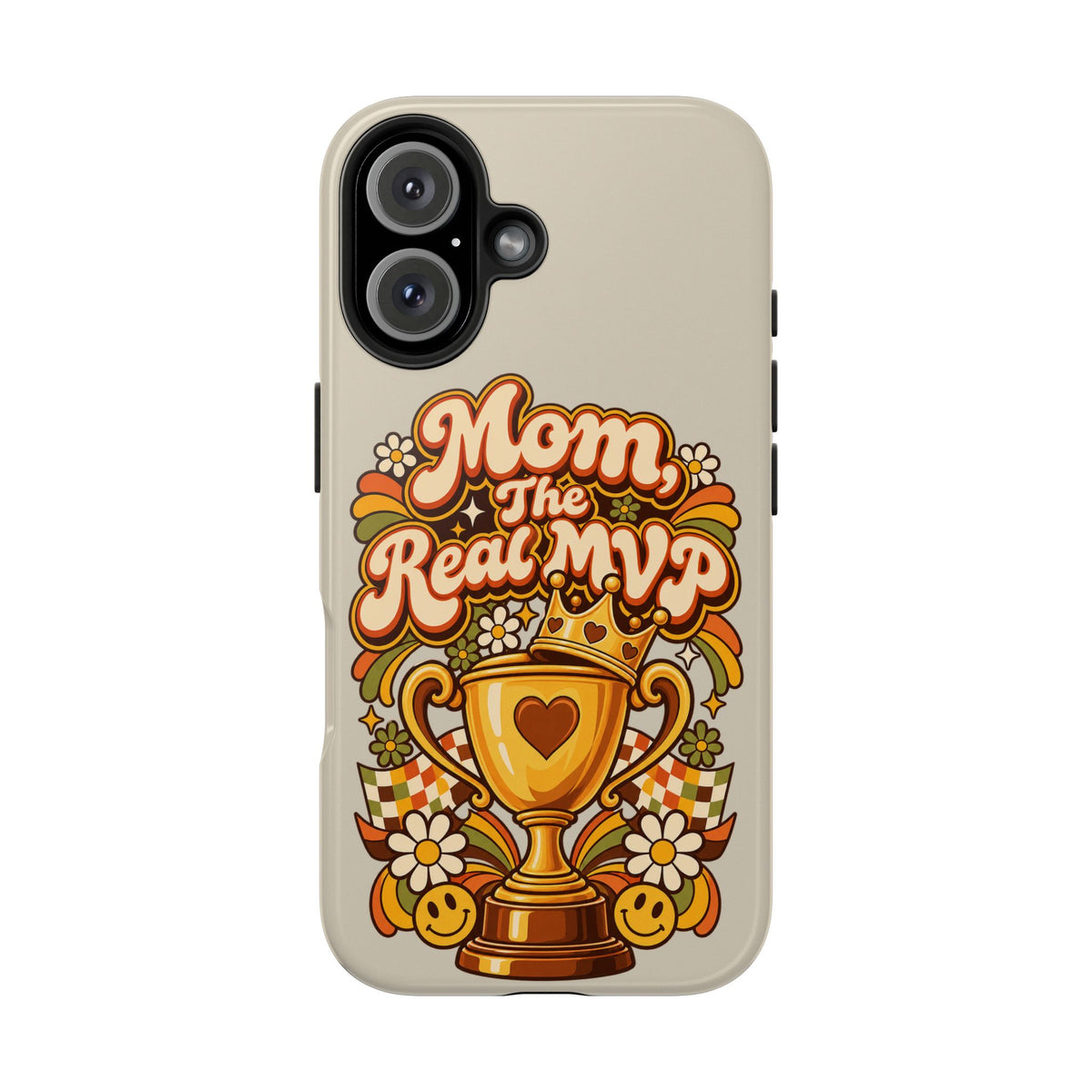 Phone Case — "Mom The Real MVP" Retro Trophy Design