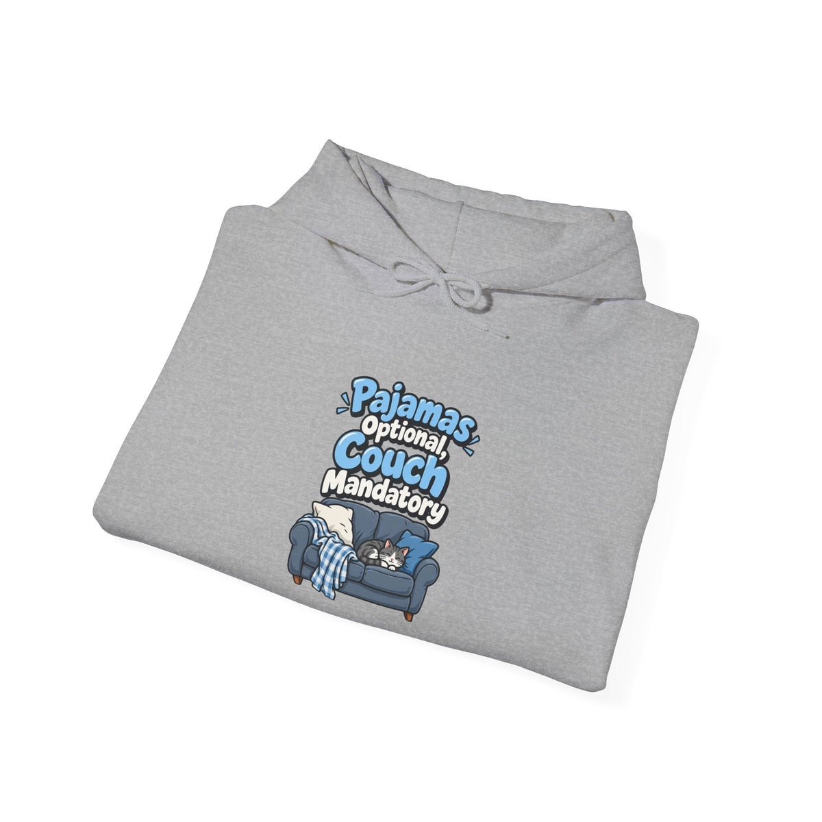 Pajamas Optional, Couch Mandatory Funny Work-From-Home Hoodie
