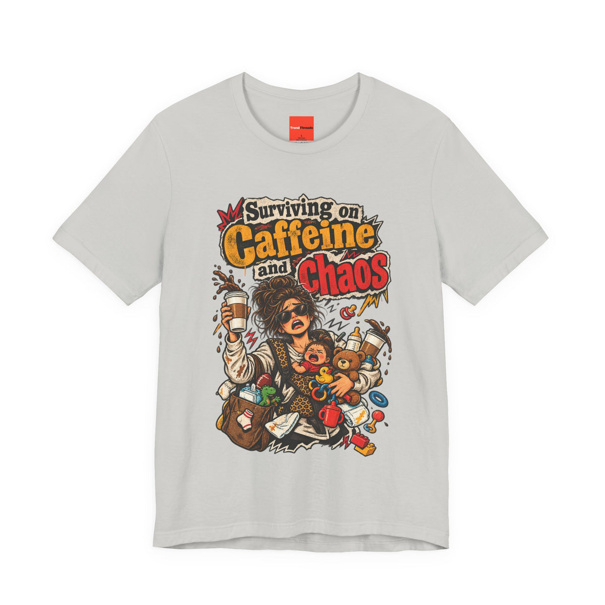 Surviving on Caffeine and Chaos Funny Parent T-Shirt