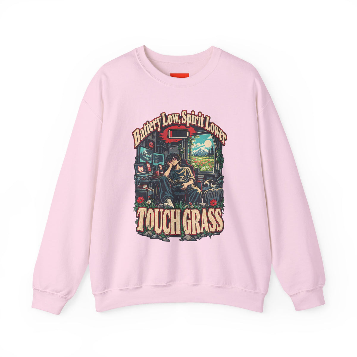 Battery Low, Spirit Lower Funny Self-Deprecating Sweatshirt
