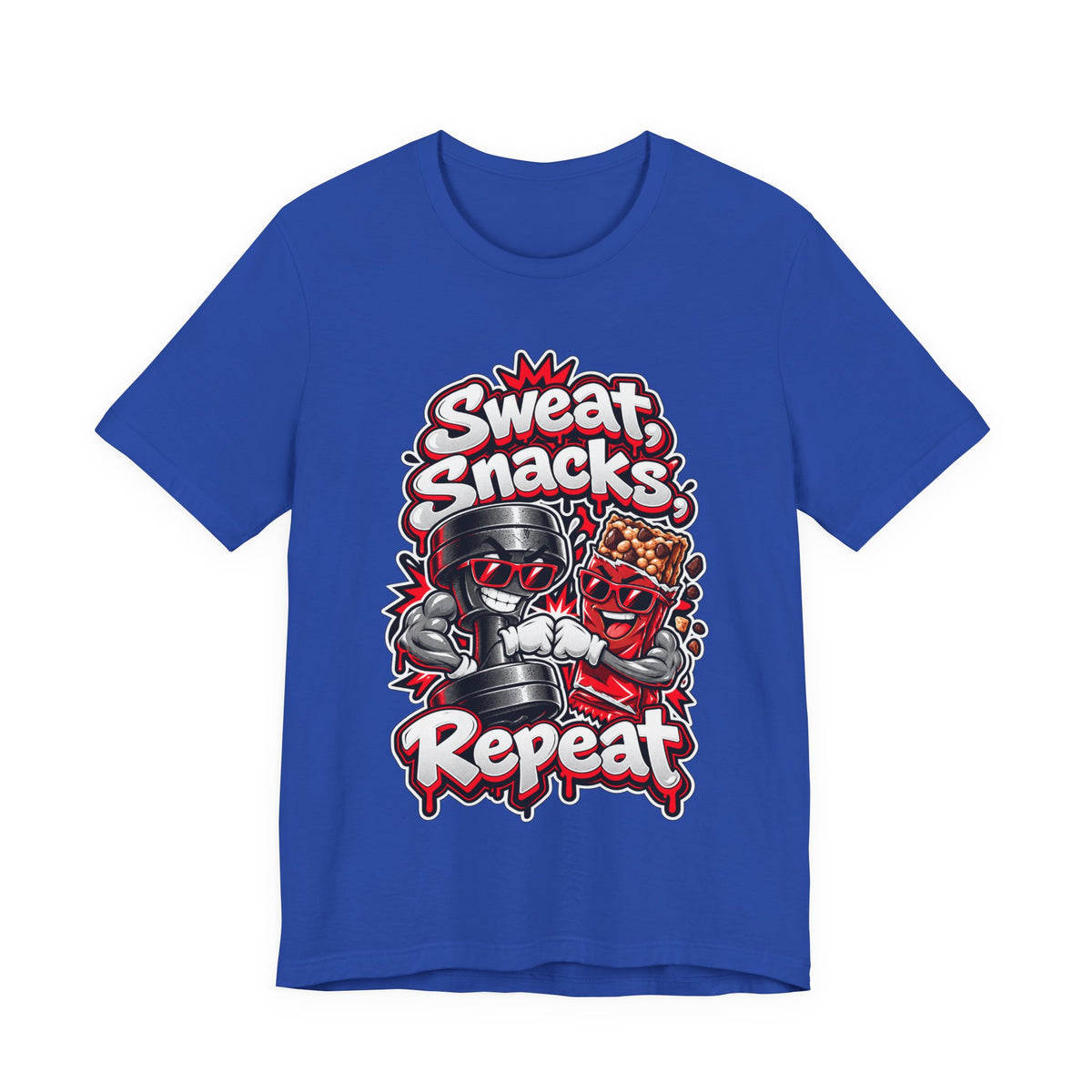 Sweat, Snacks, Repeat Funny Fitness T-Shirt