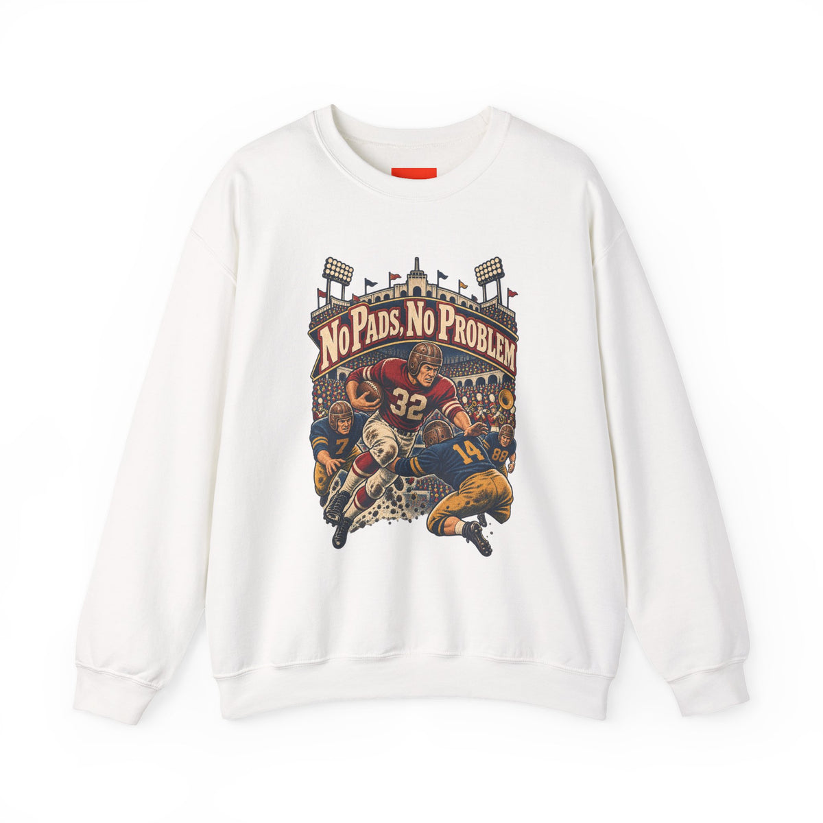 No Pads, No Problem Funny Vintage Sports Sweatshirt