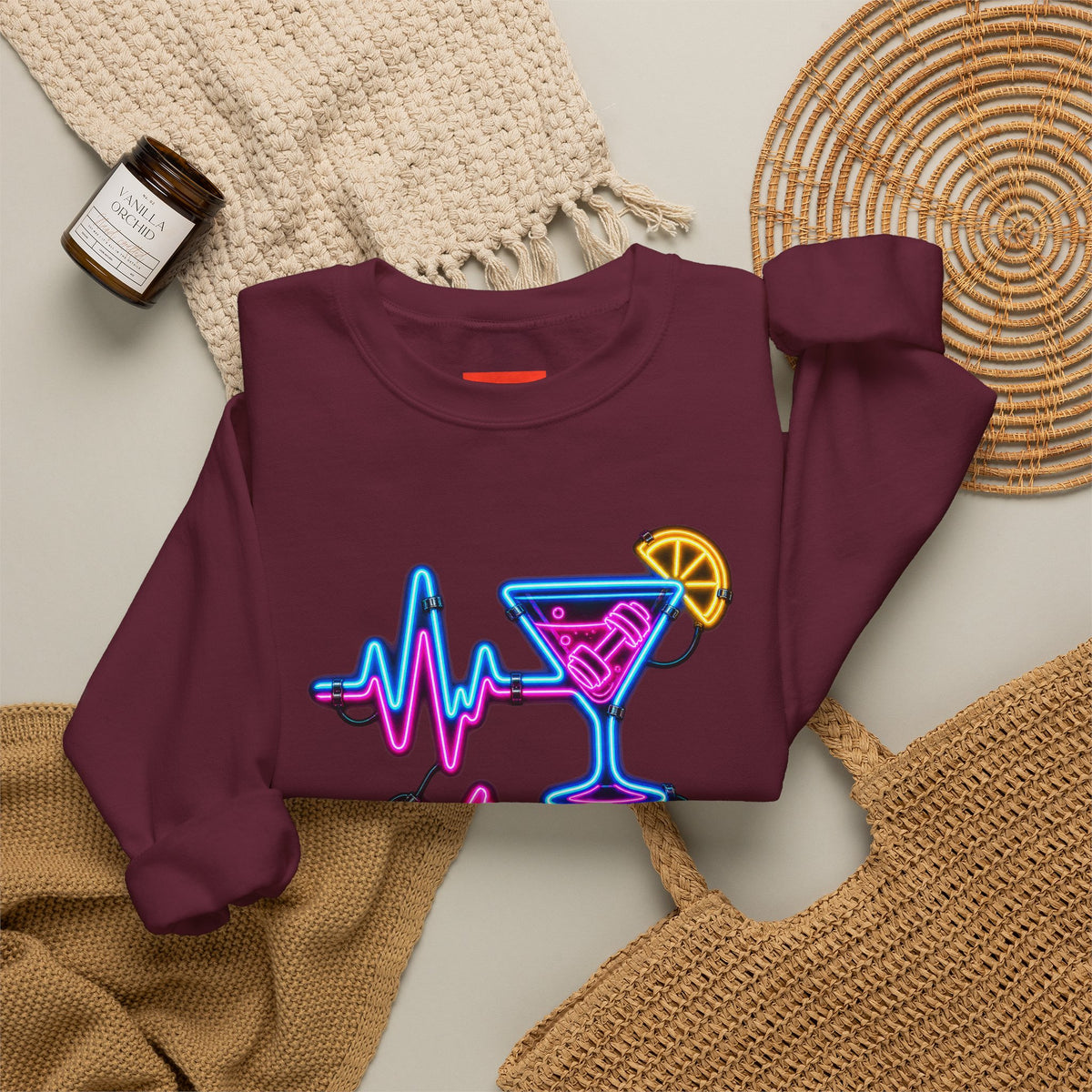 Hustle Beats Hangover Funny Fitness Sweatshirt