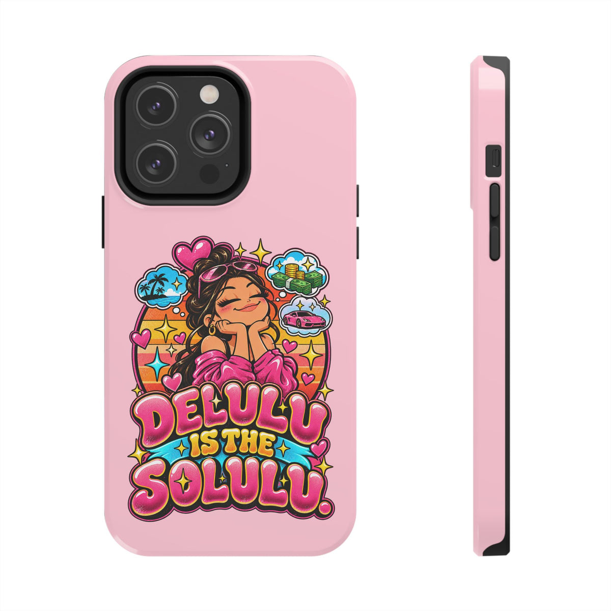 Delulu Is the Solulu Pink Tough Phone Case — Kawaii Cute Protective Case