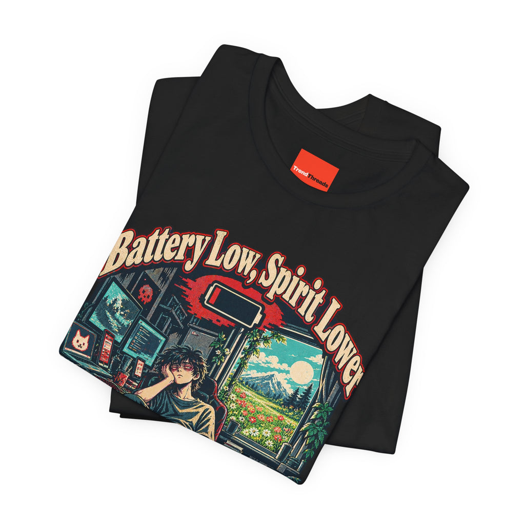 Battery Low, Spirit Lower Funny Self-Deprecating T-Shirt