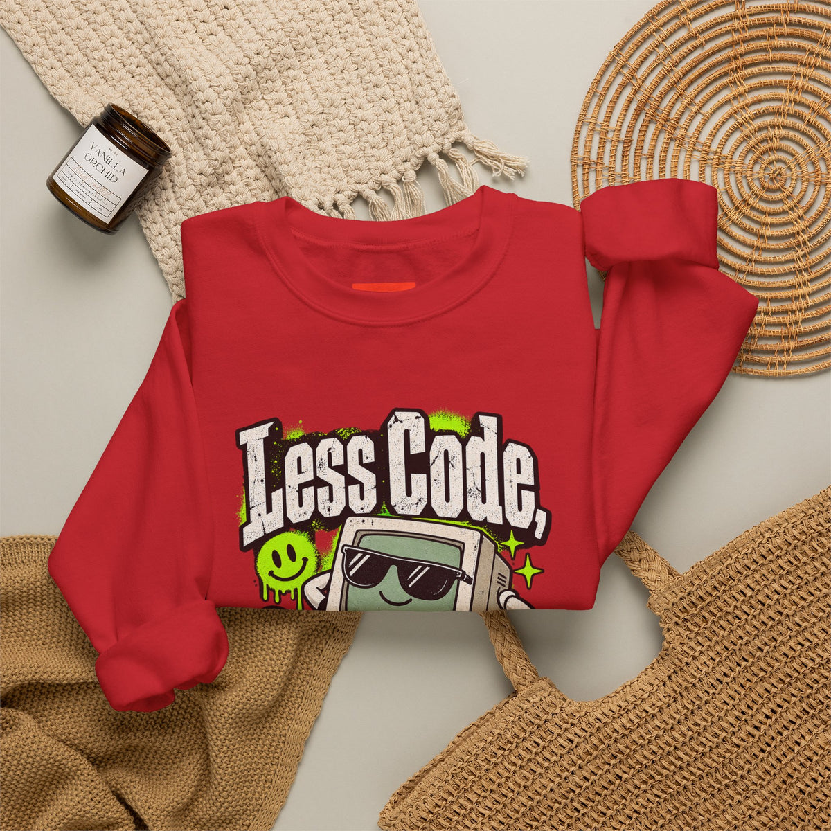 Less Code, More Chill Funny Programmer Sweatshirt