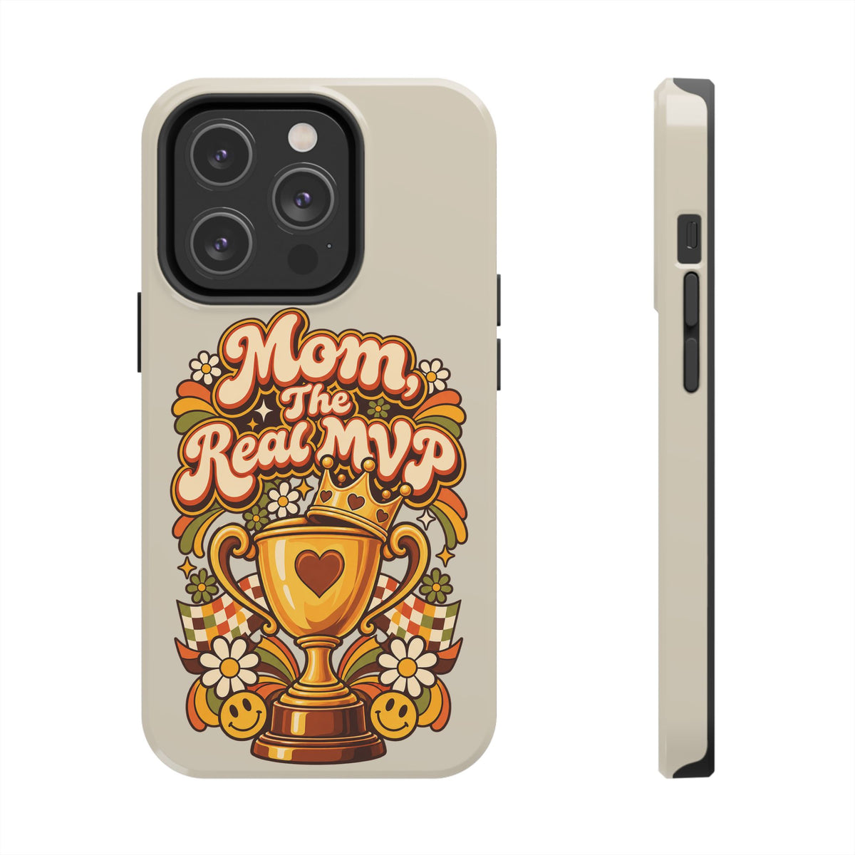 Phone Case — "Mom The Real MVP" Retro Trophy Design