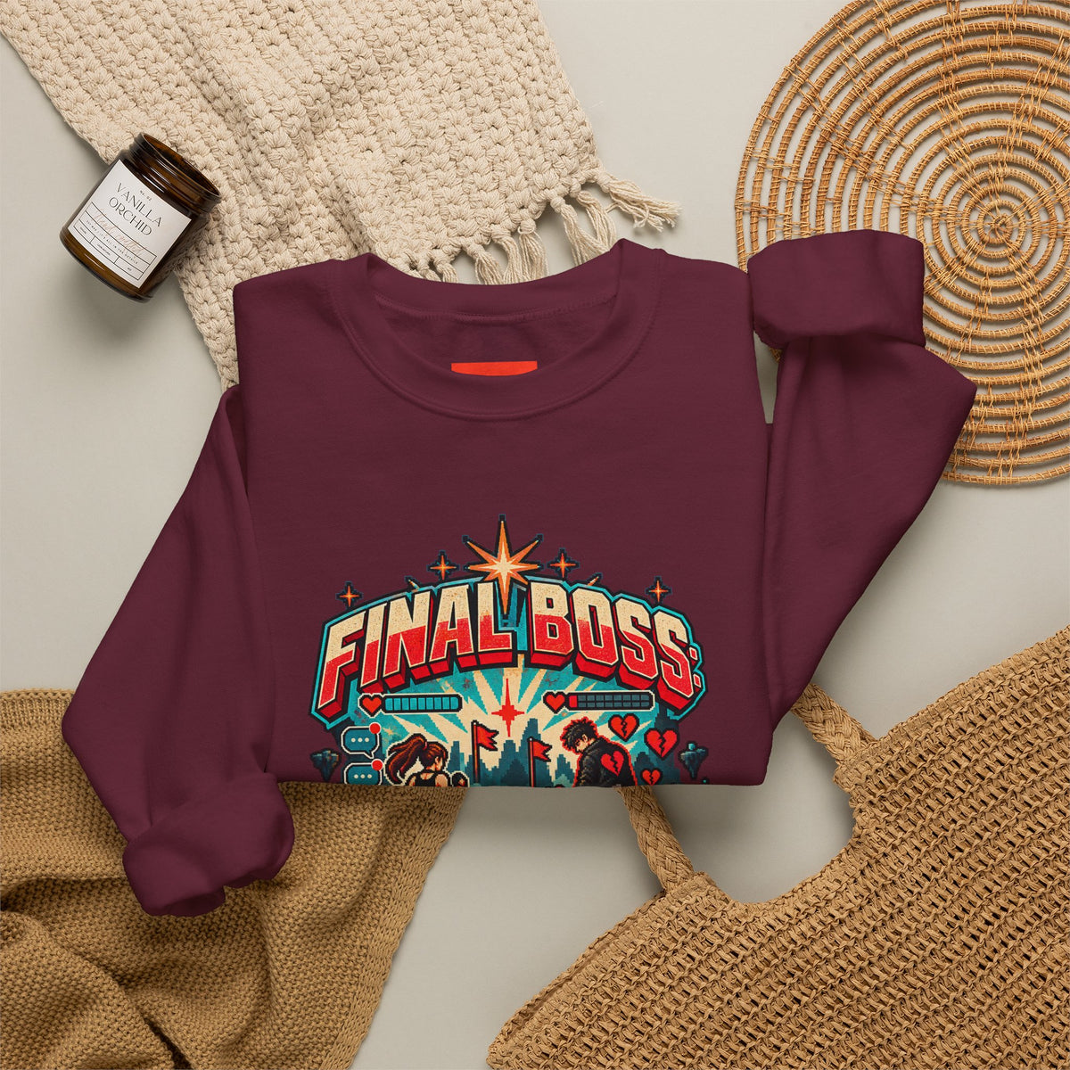 FINAL BOSS: MY EX Funny Retro Vintage Sweatshirt