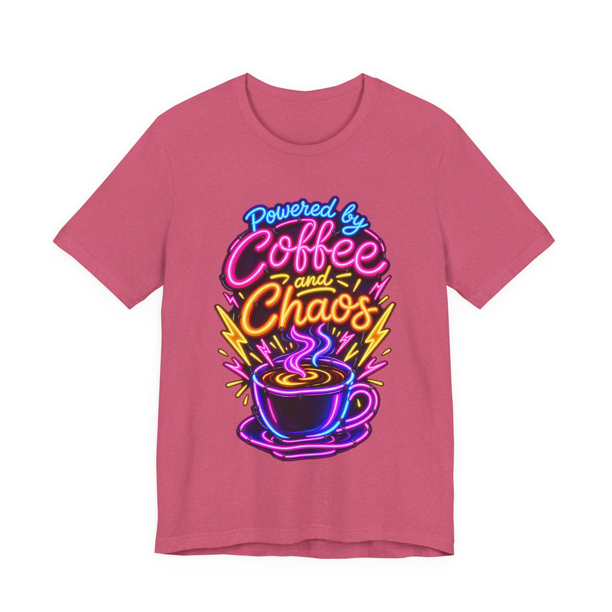 Powered by Coffee and Chaos Funny Nurse T-Shirt