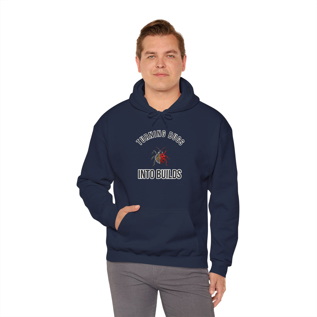 Turning Bugs into Builds Funny Programmer Hoodie