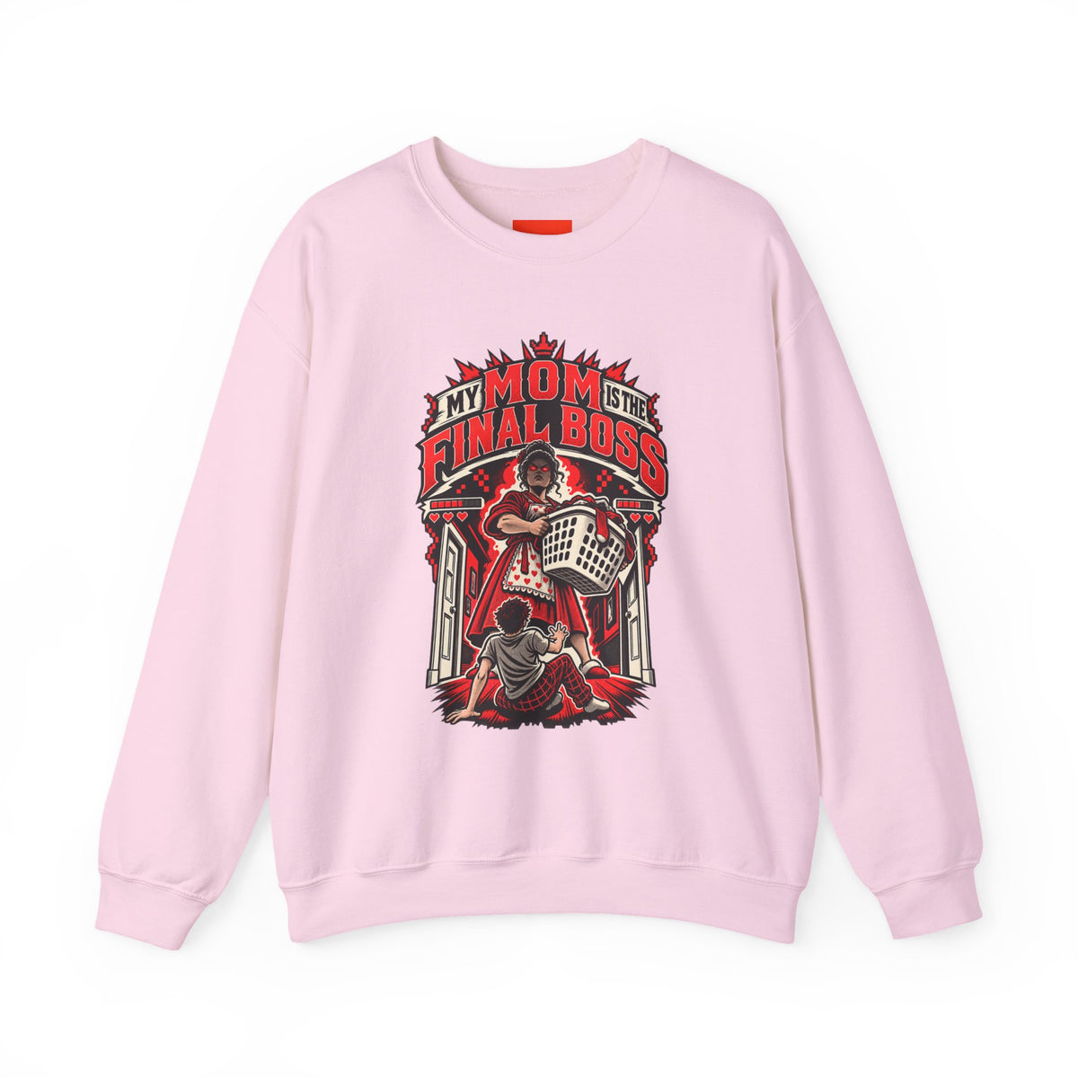 MY MOM IS THE FINAL BOSS Funny Retro Vintage Sweatshirt