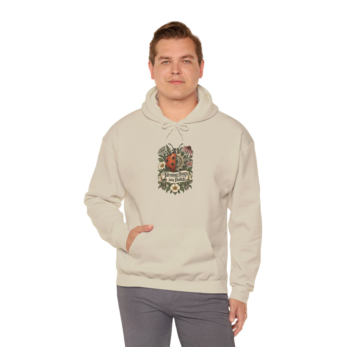 Turning Bugs into Builds Funny Programmer Hoodie