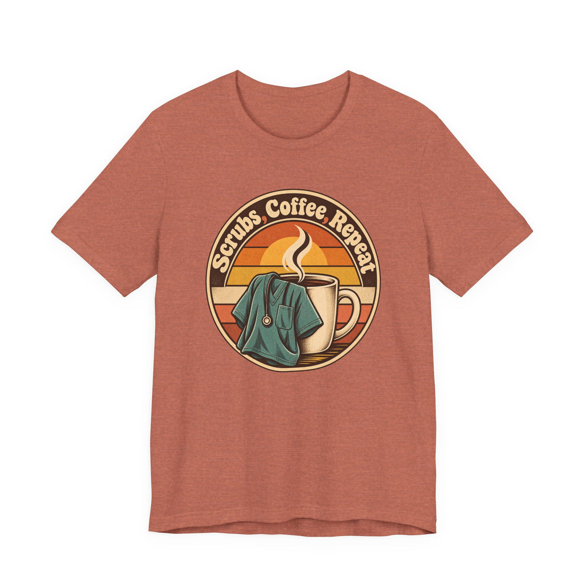 Scrubs, Coffee, Repeat Funny Nurse T-Shirt
