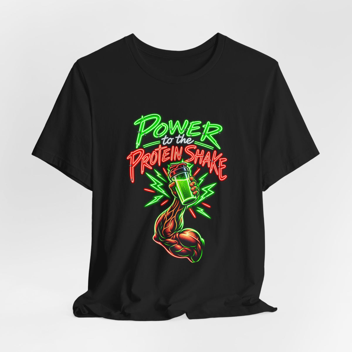 Power to the Protein Shake Funny Fitness T-Shirt