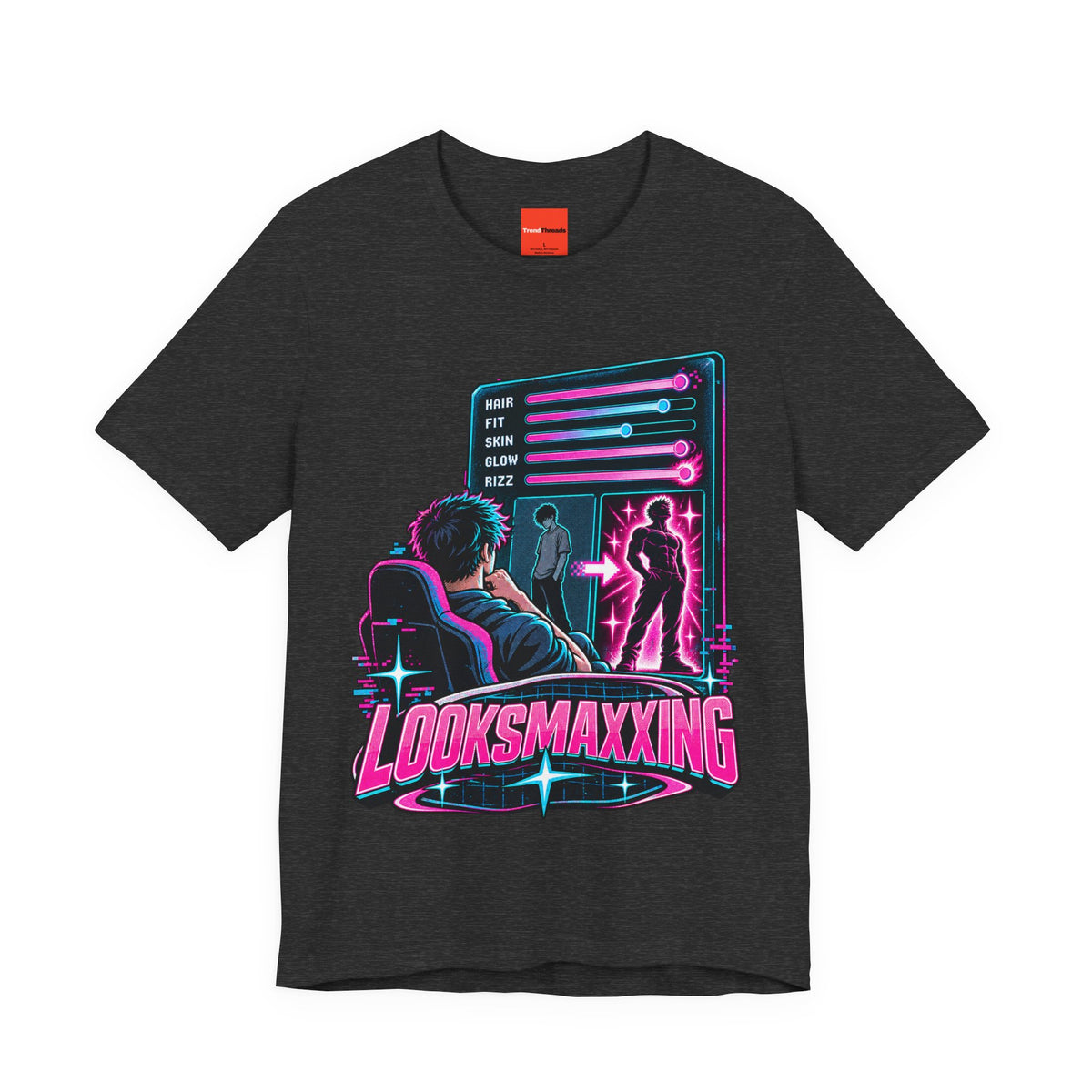 LOOKSMAXXING Funny Y2K Graphic T-Shirt