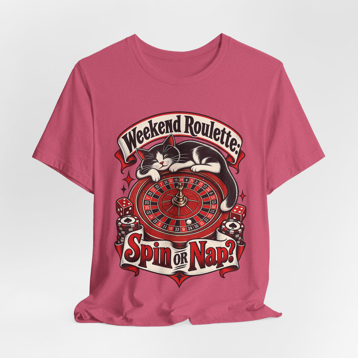Weekend Roulette: Spin or Nap? Funny Casual Gambler T-Shirt