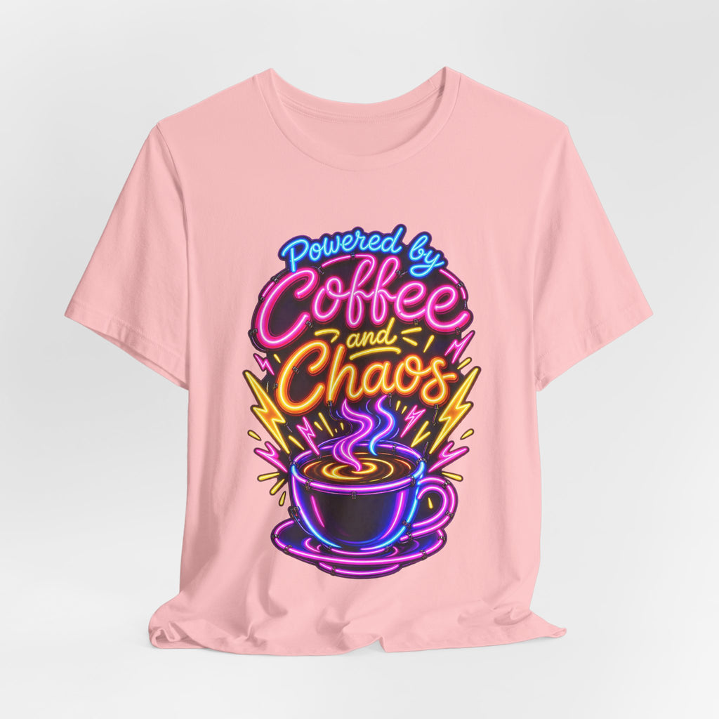Powered by Coffee and Chaos Funny Nurse T-Shirt