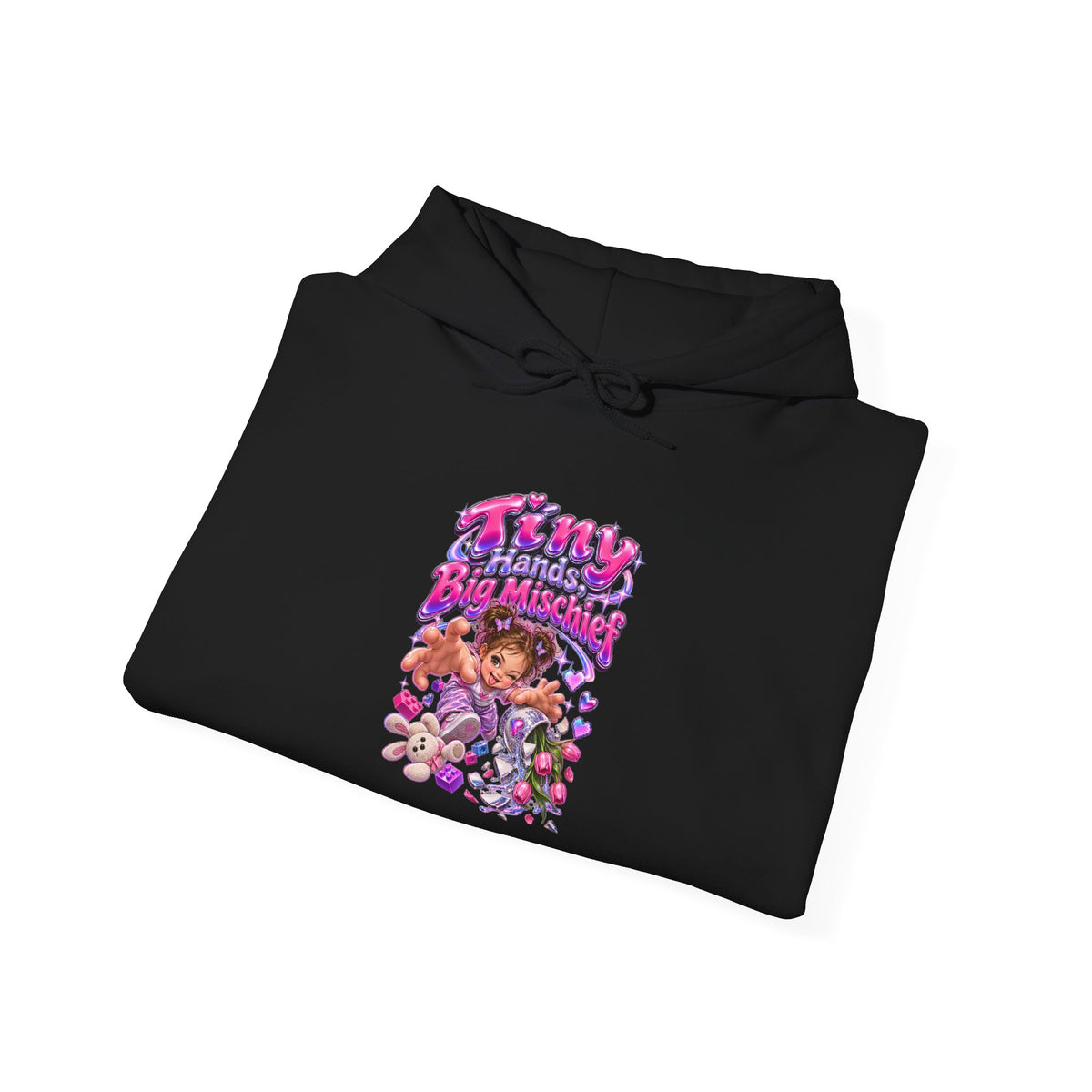 Tiny Hands, Big Mischief Funny Parent Humor Hoodie