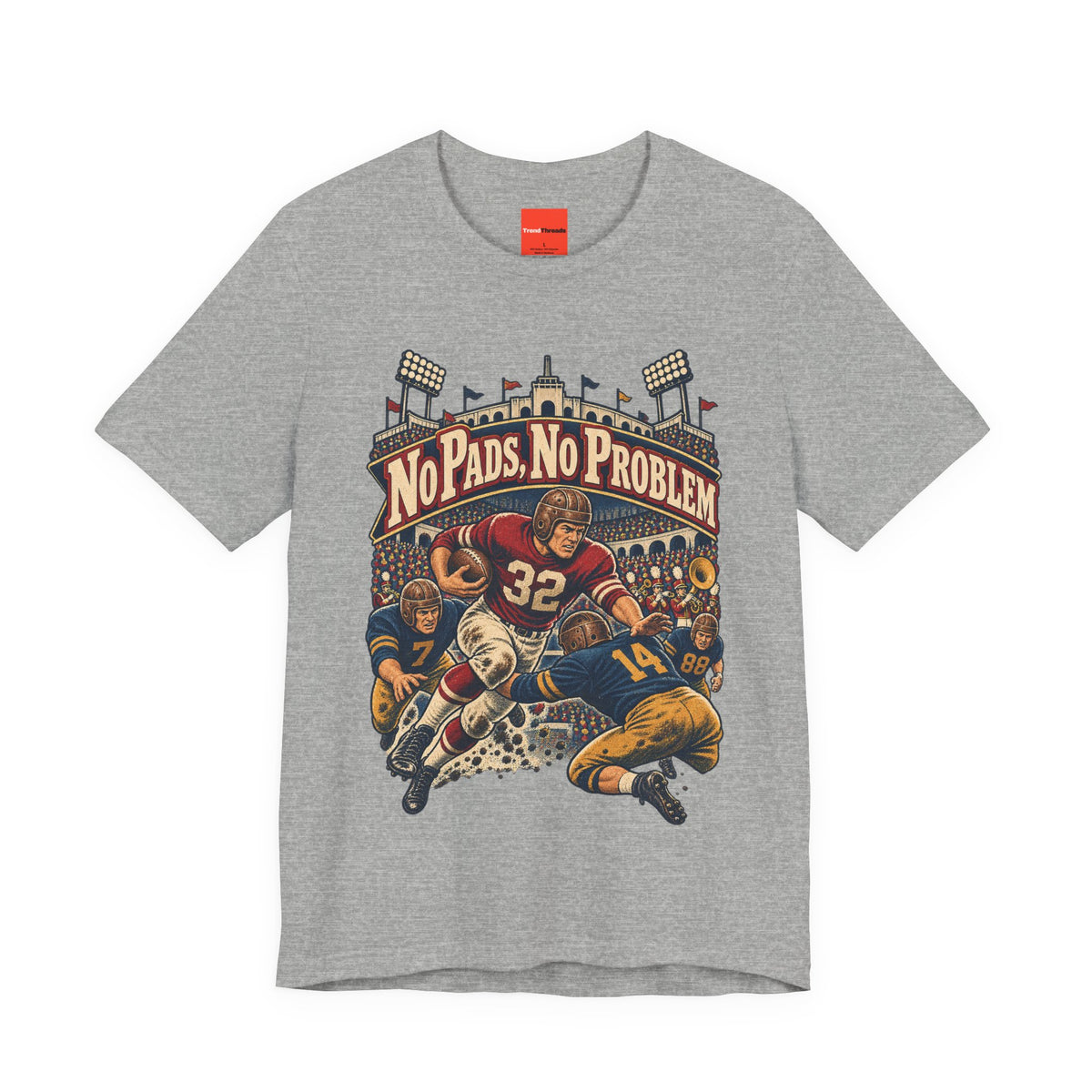 No Pads, No Problem Funny Vintage Sports T-Shirt