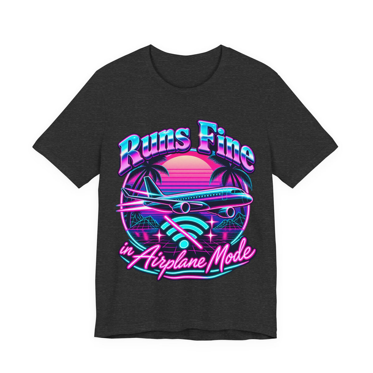 Runs Fine in Airplane Mode Funny Programmer T-Shirt