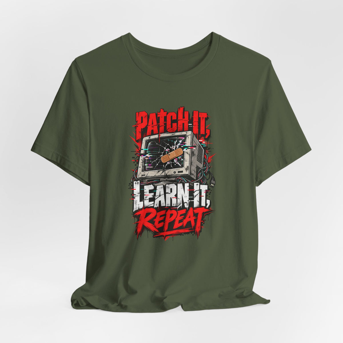 Patch It, Learn It, Repeat Funny Programmer T-Shirt