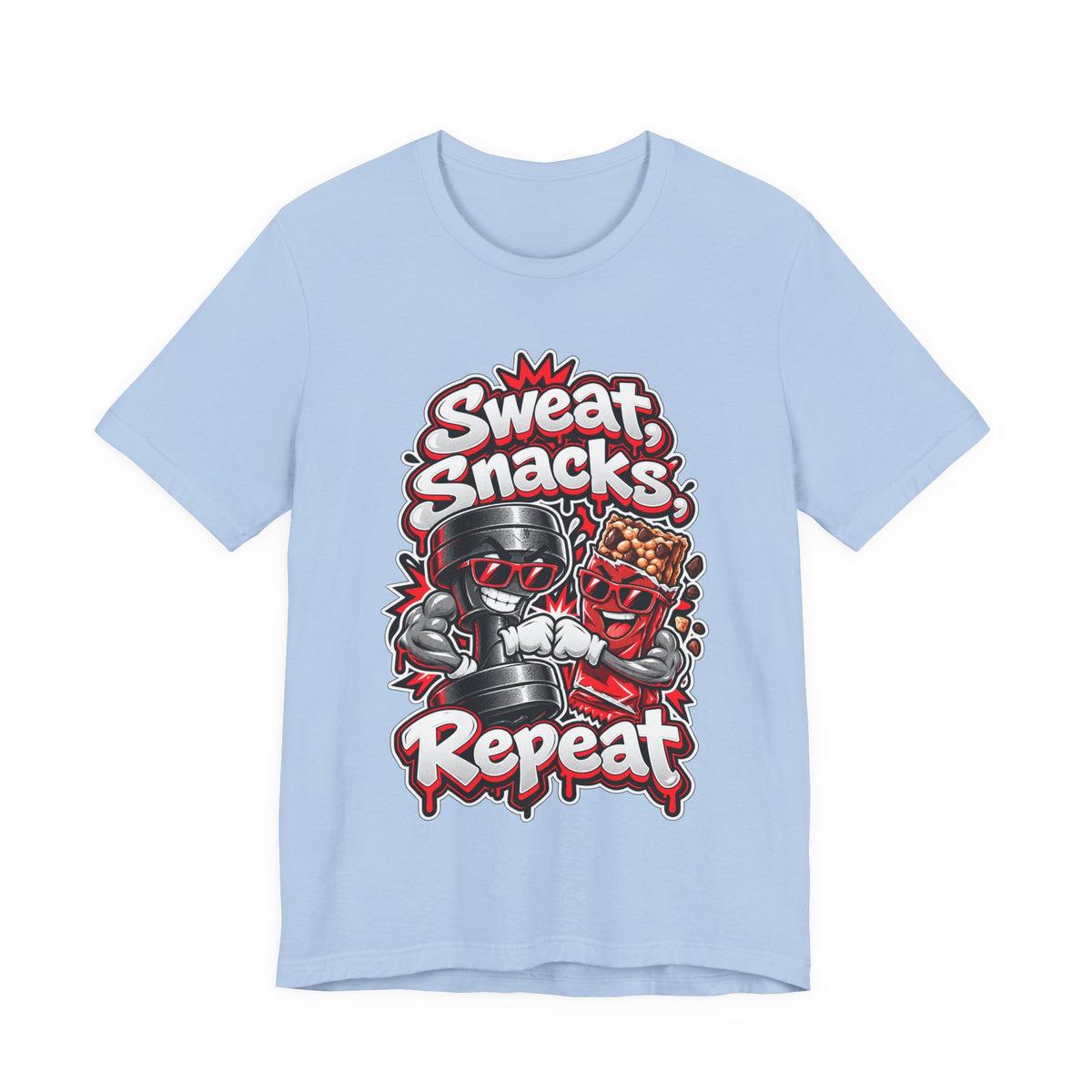 Sweat, Snacks, Repeat Funny Fitness T-Shirt