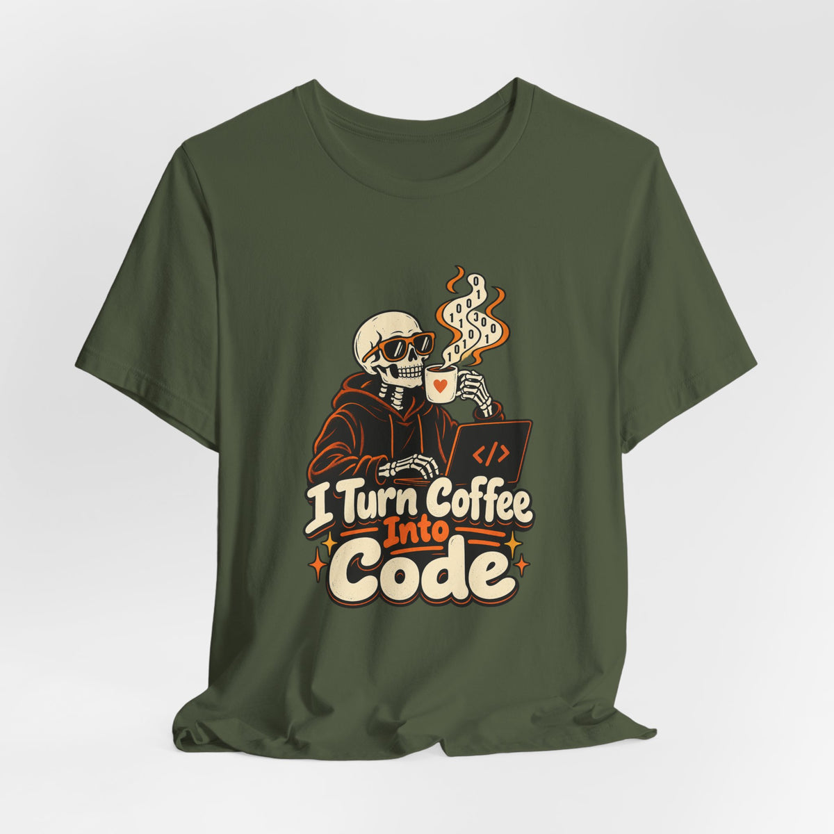 I Turn Coffee Into Code Funny Programmer T-Shirt