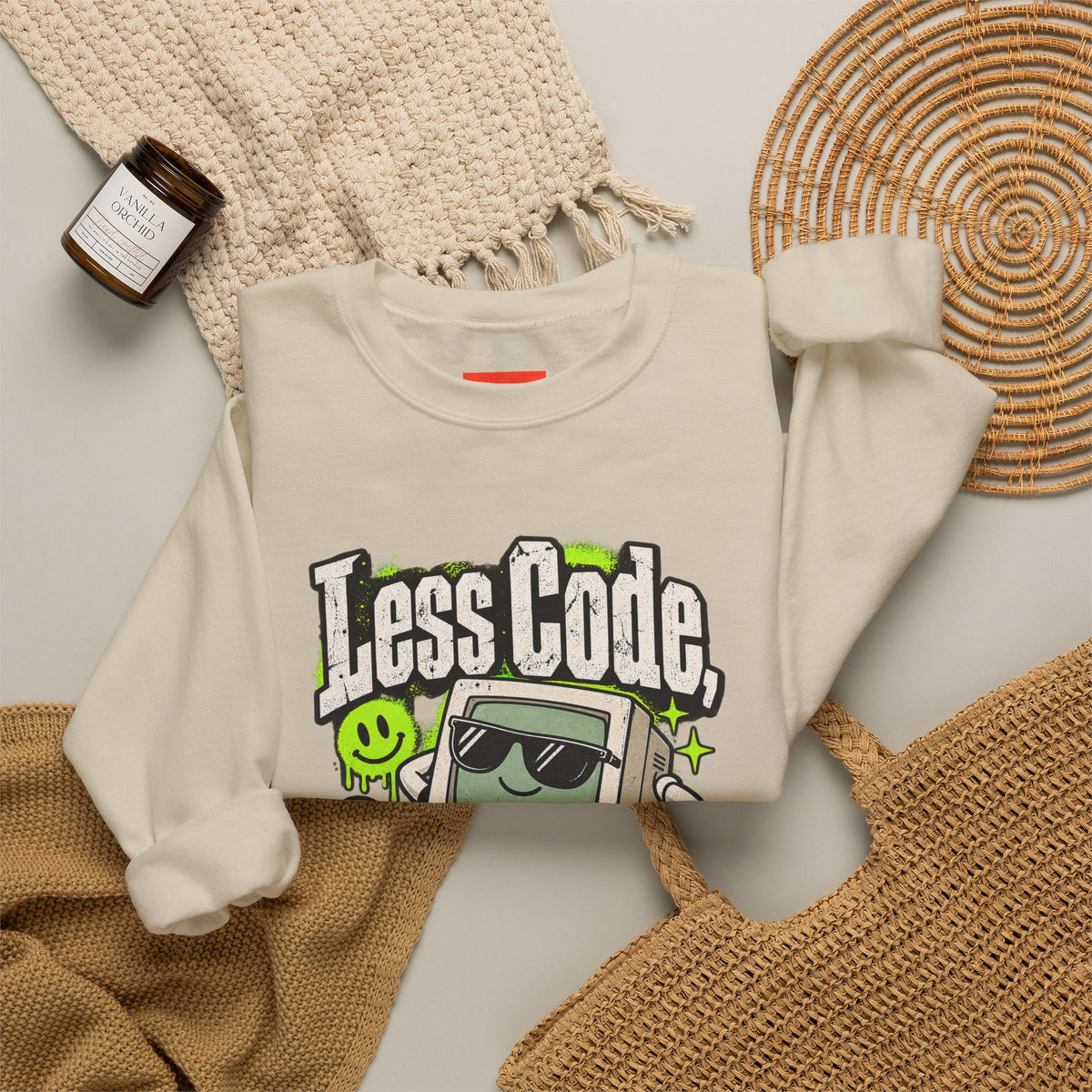 Less Code, More Chill Funny Programmer Sweatshirt
