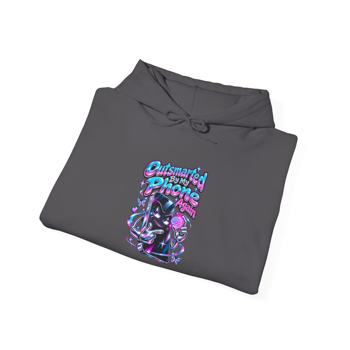 Outsmarted By My Phone Again Funny Tech Hoodie