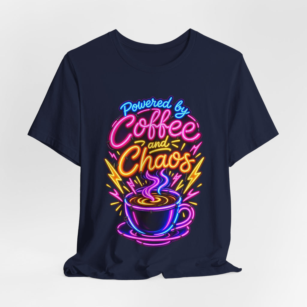 Powered by Coffee and Chaos Funny Nurse T-Shirt