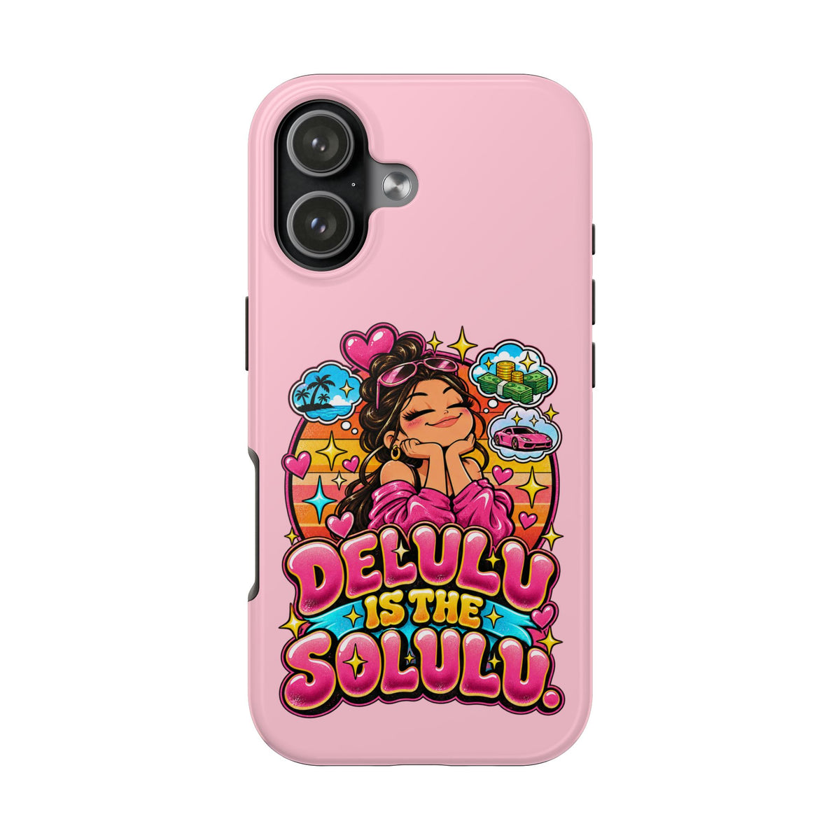 Delulu Is the Solulu Pink Tough Phone Case — Kawaii Cute Protective Case