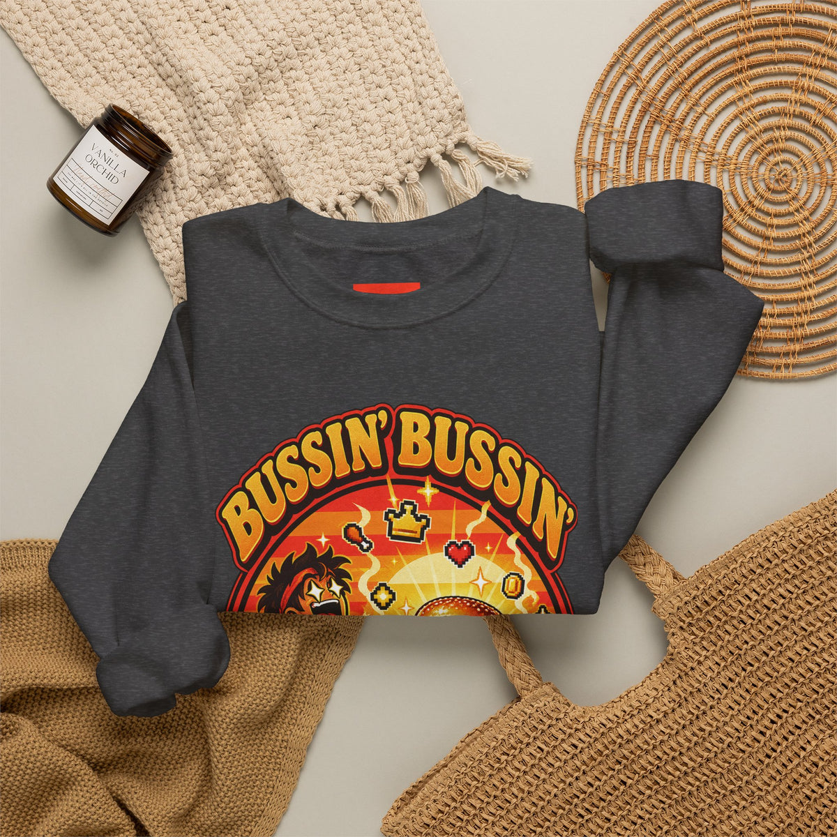 Bussin’ Bussin’ Funny Retro Vintage Sweatshirt