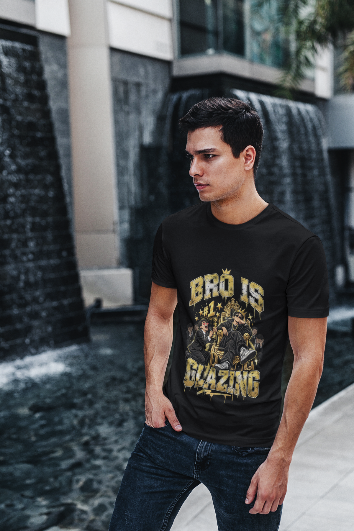 BRO IS GLAZING Funny Streetwear T-Shirt