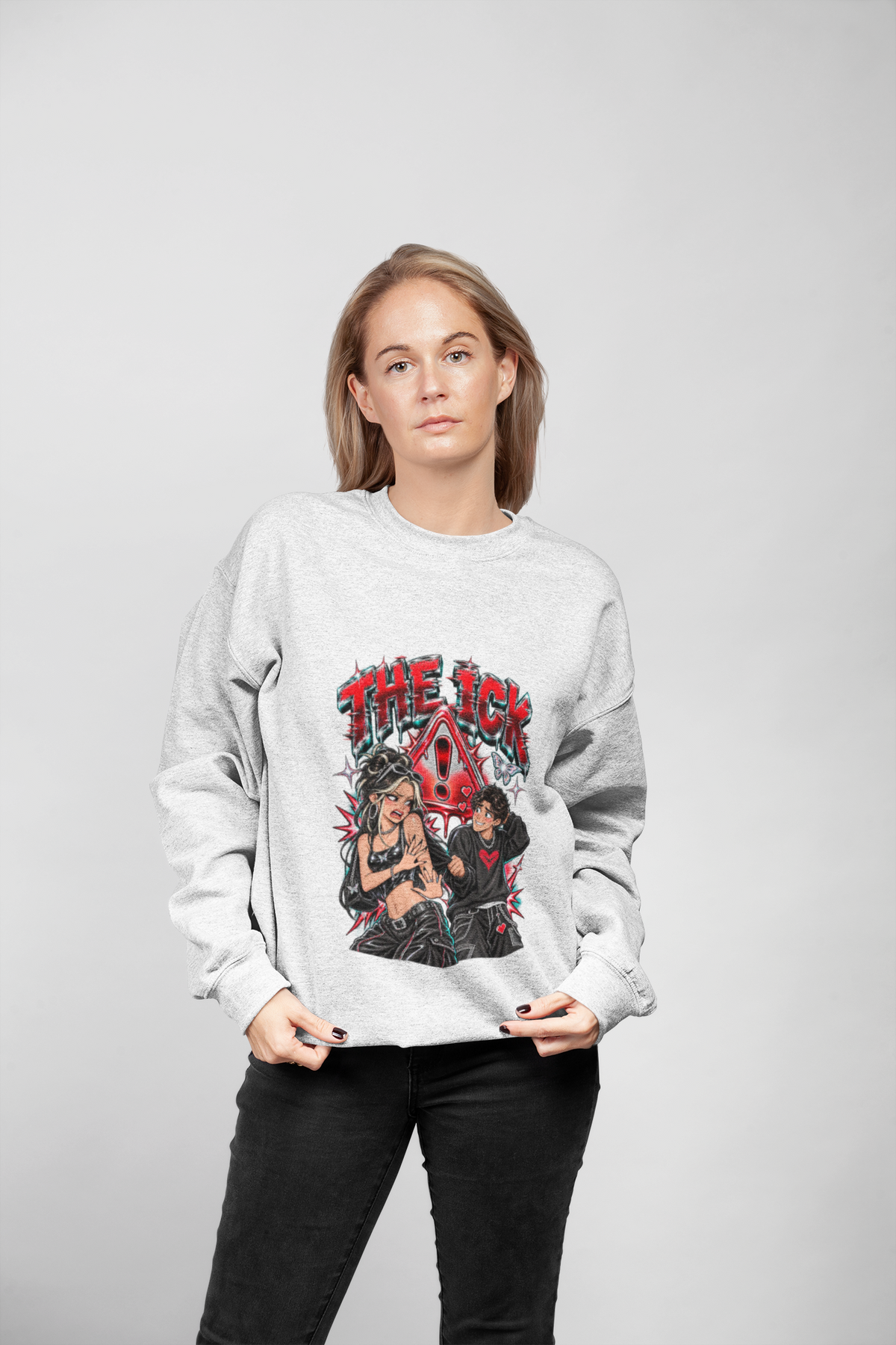 THE ICK Funny Y2K Graphic Sweatshirt