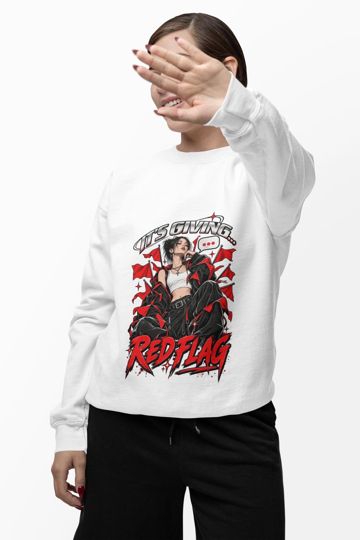 IT’S GIVING… RED FLAG Funny Graphic Sweatshirt