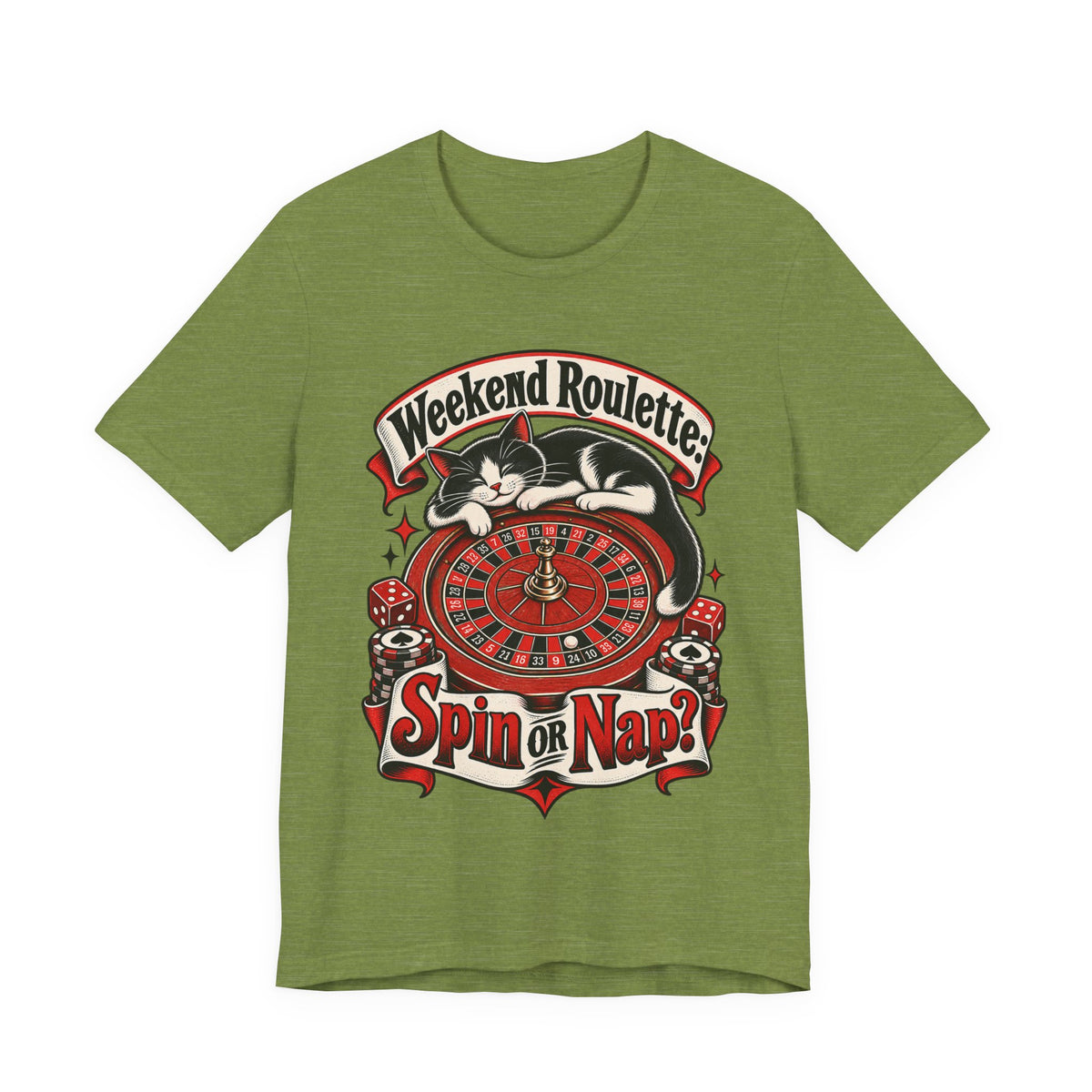 Weekend Roulette: Spin or Nap? Funny Casual Gambler T-Shirt