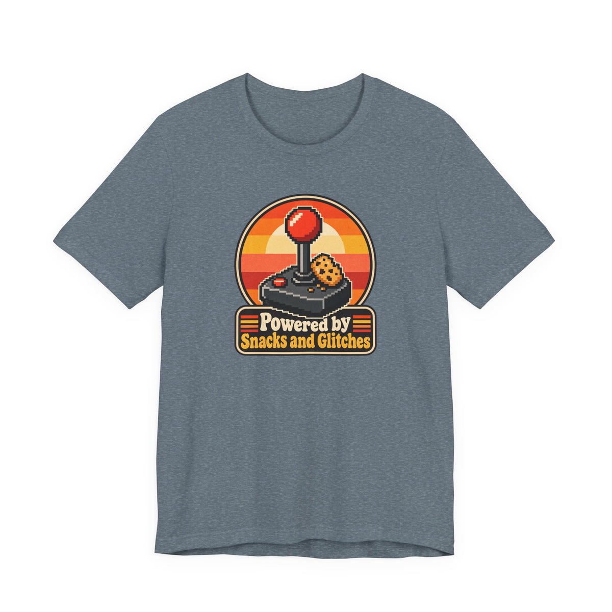 Powered by Snacks and Glitches Funny Gamer T-Shirt