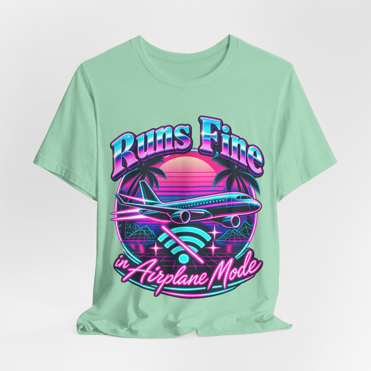 Runs Fine in Airplane Mode Funny Programmer T-Shirt