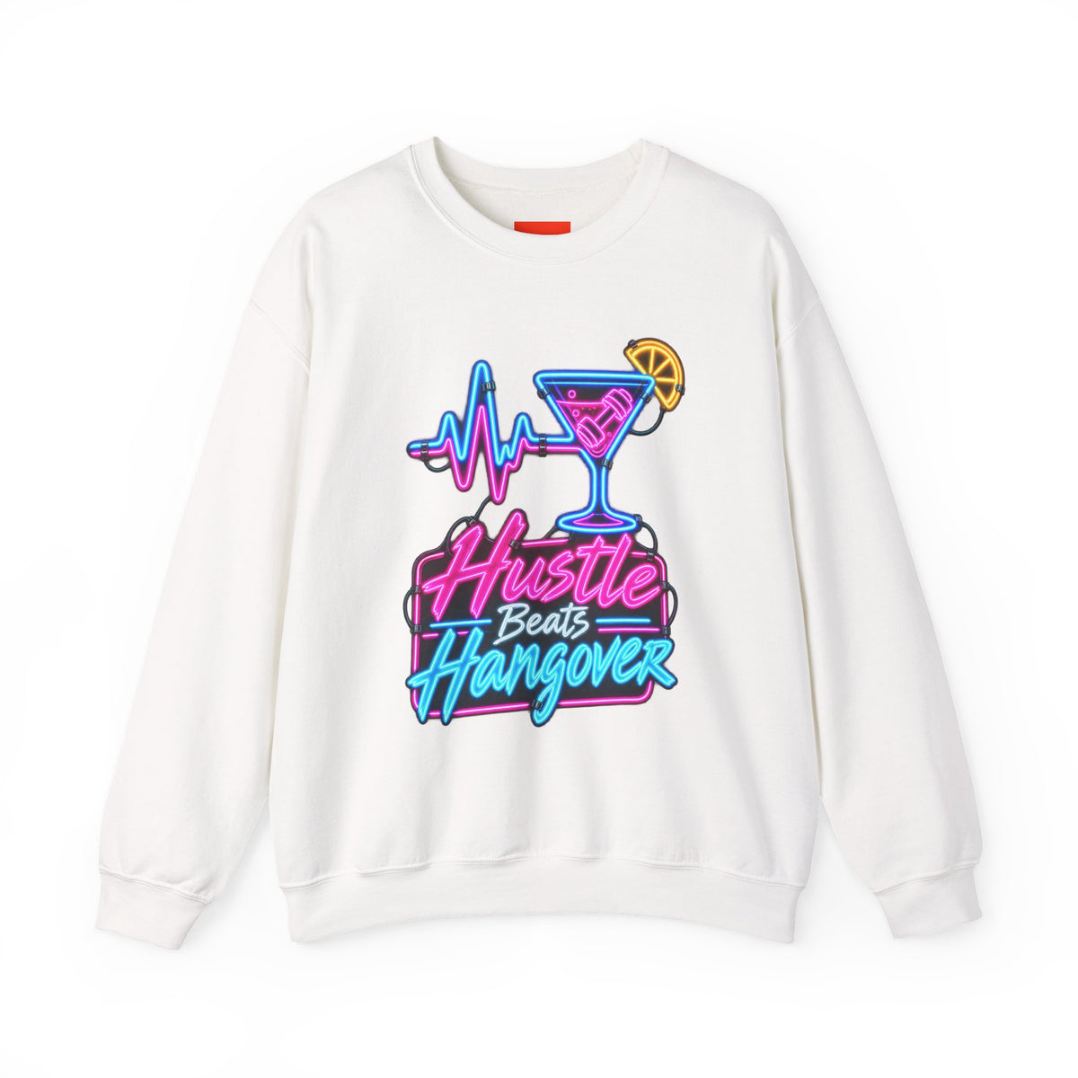 Hustle Beats Hangover Funny Fitness Sweatshirt